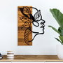 Wallity Dingin Accesorio decorativo de pared de madera y metal Negro y nogal claro